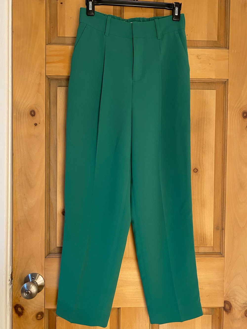 Simons Emerald Green Straight-Leg Trousers